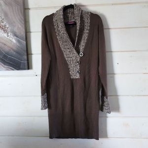 Say What? XL Brown sweater dress
